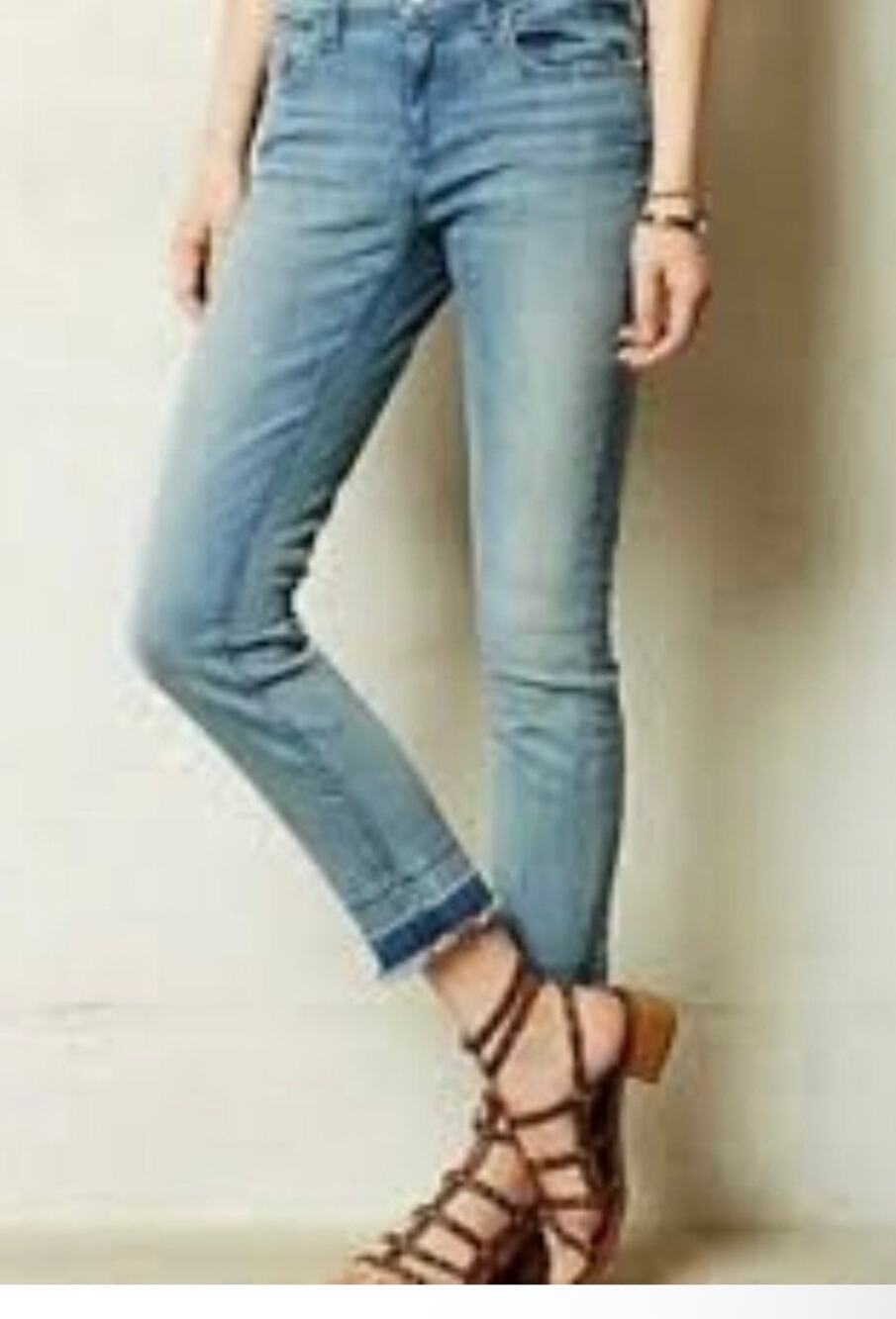Pilcro and the Letterpress Anthropologie jeans 26 in waist deconstructed hem
